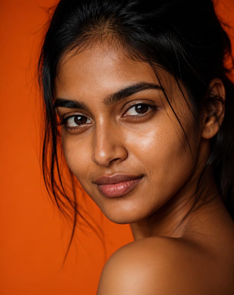 Closeup portrait of a young Indian woman in her 20s looking confidently into the camera